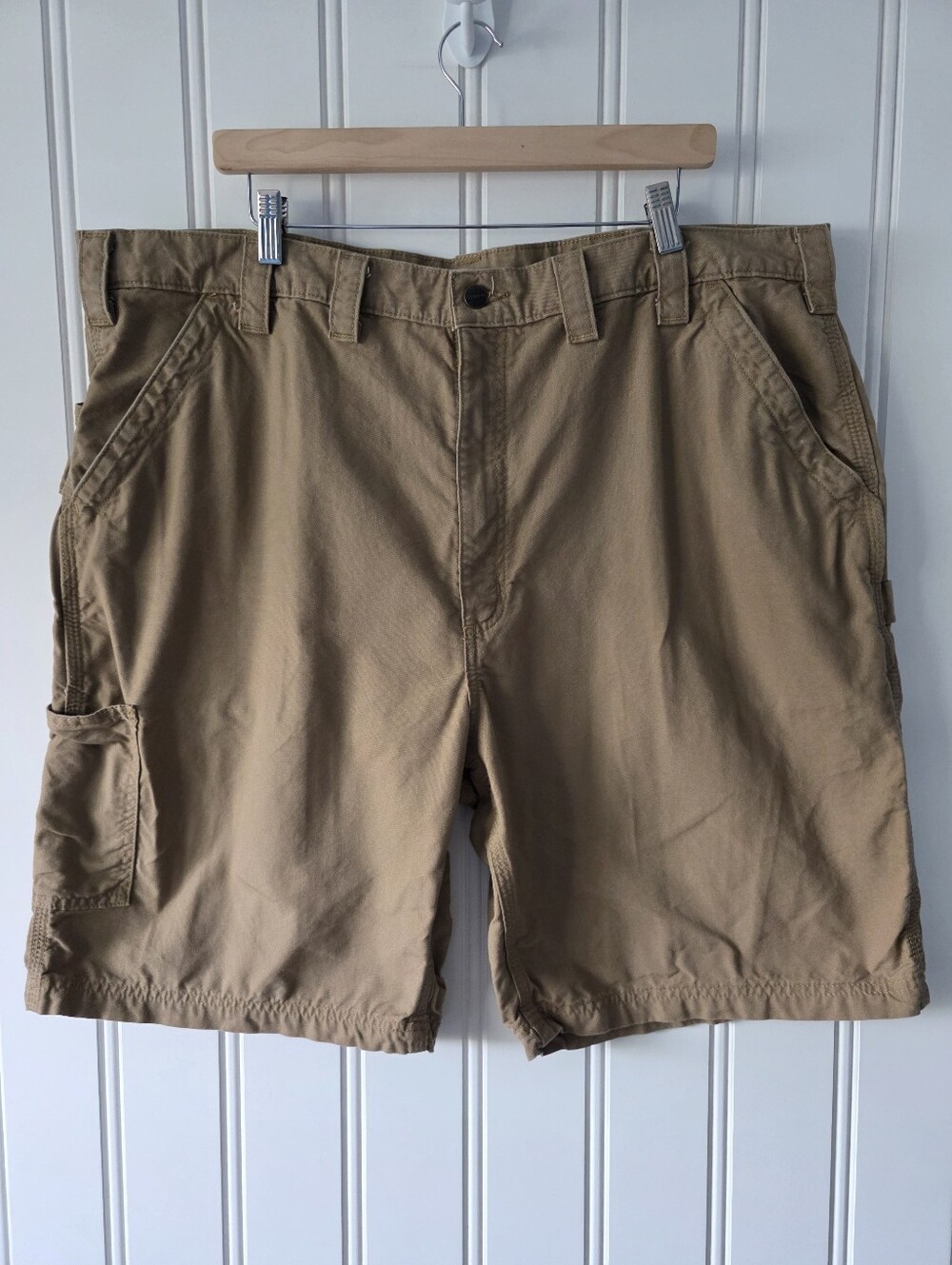 Carhartt Dark Khaki B147 DKH Cotton Canvas Work Utility Shorts Size 44 Loose Fit